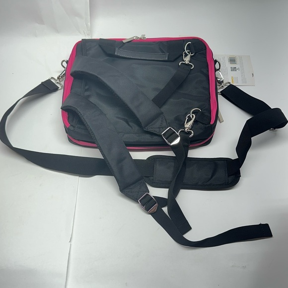 Laptop Convertible Backpack 12 inch Computer Pouch Bag Black with Pink BRAND NEW - Picture 4 of 9